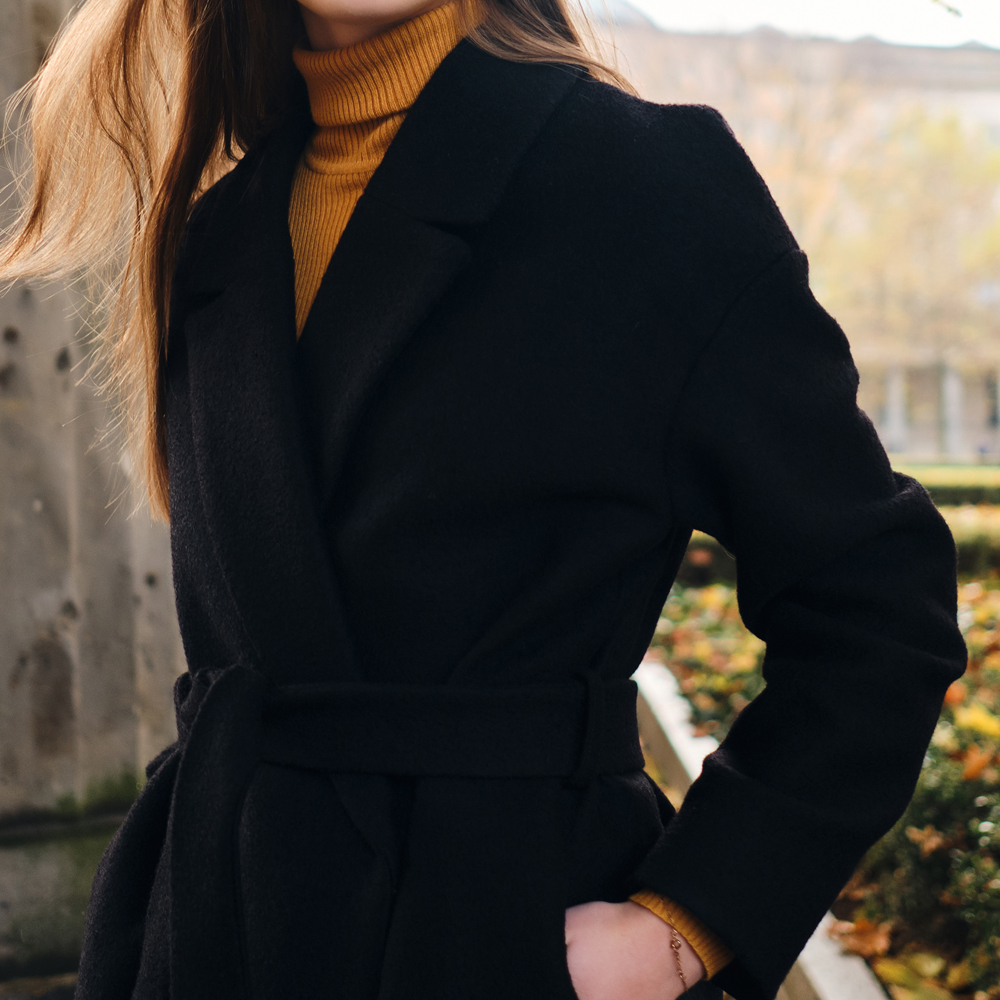 여자 올블랙루즈핏코트