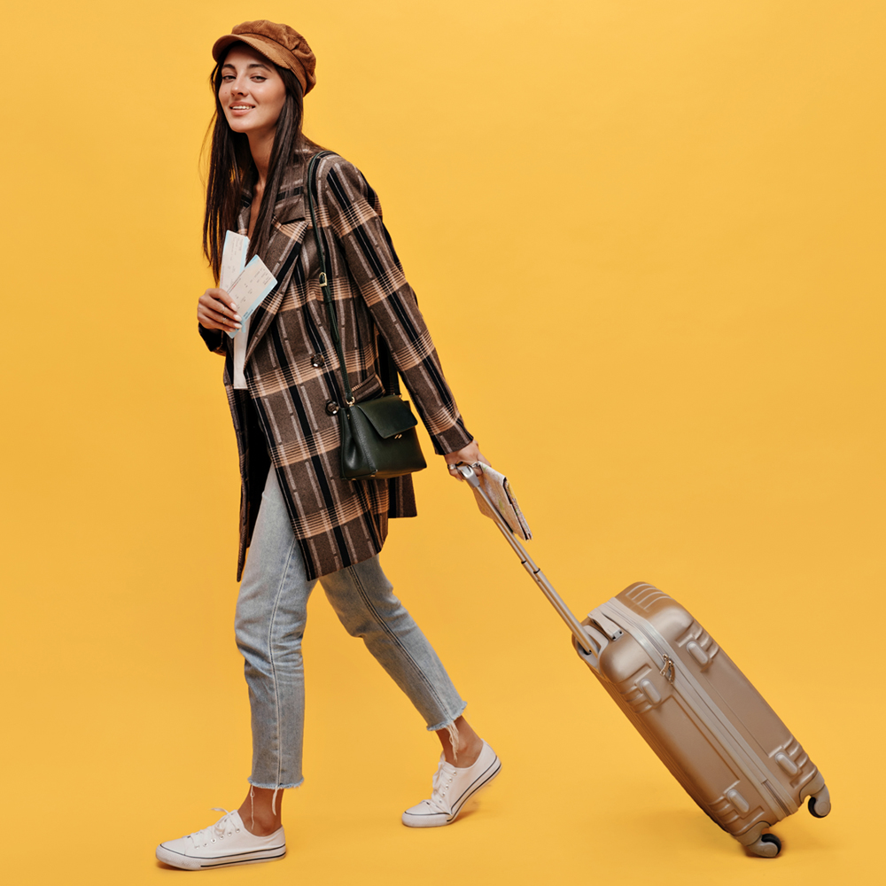 여자 체크무늬 가디건